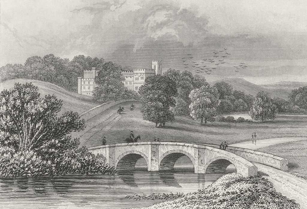 DERBYS. Haddon Hall, Derbyshire. DUGDALE c1840 old antique print picture